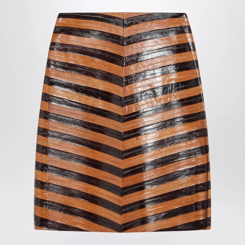 Two-Tone Chevron Pleated Skirt sold by Wanan Luxury