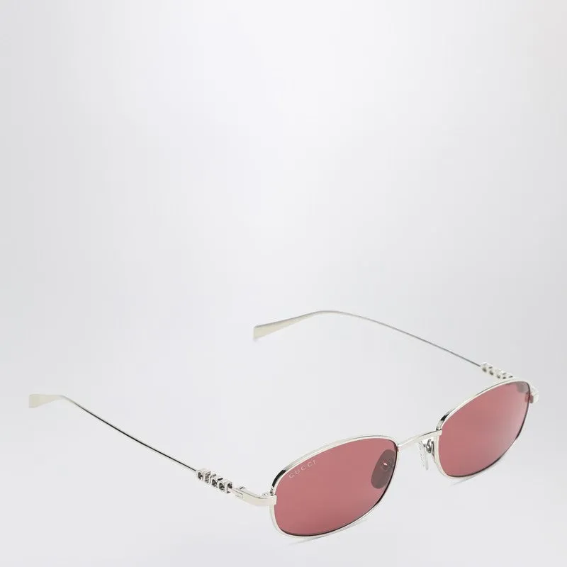 Silver/Red Oval Sunglasses sold by Wanan Luxury product image thumbnail 2
