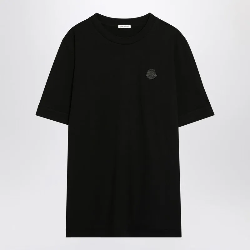 Black Cotton T-Shirt With Logo Patch sold by Wanan Luxury