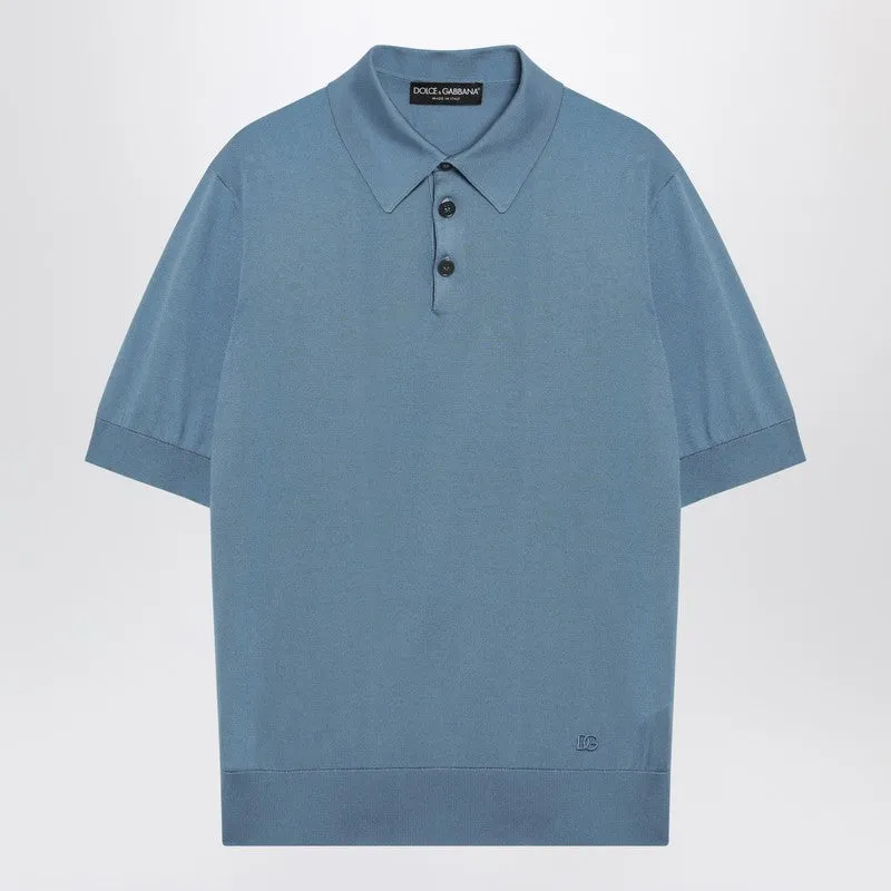Light Blue Silk Polo Shirt sold by Wanan Luxury