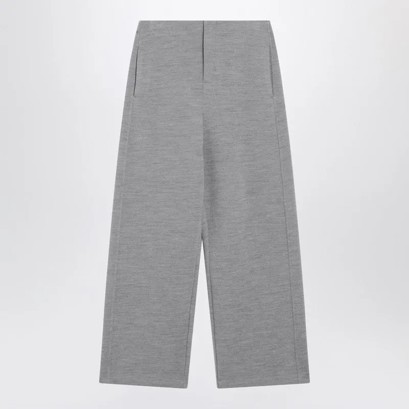 Grey Wool-Cotton Blend Trousers sold by Wanan Luxury