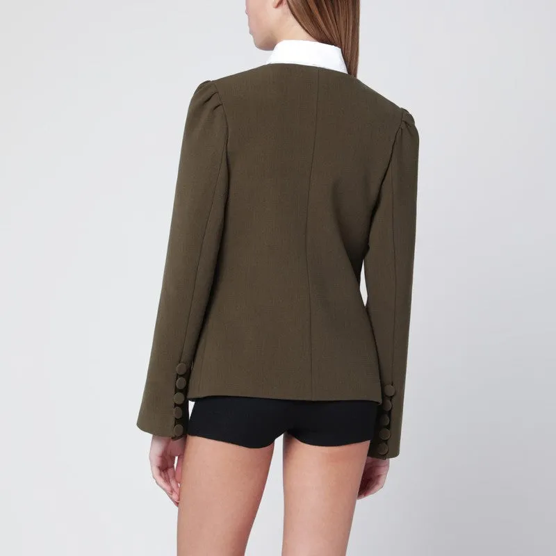 Moss Green Wool-Blend Jacket sold by Wanan Luxury product image thumbnail 2