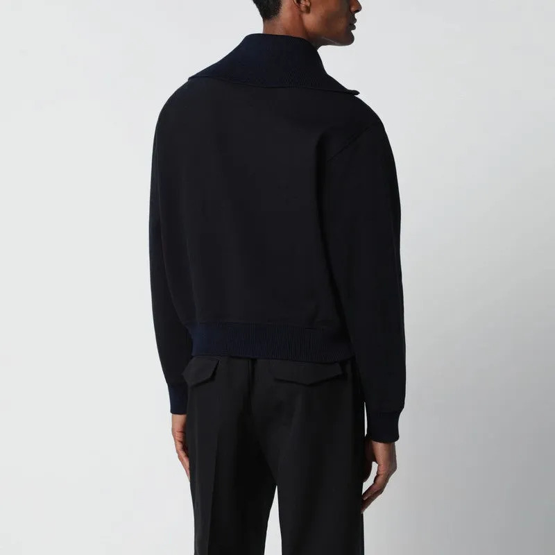 Navy Blue Half-Zip Sweatshirt sold by Wanan Luxury product image thumbnail 2