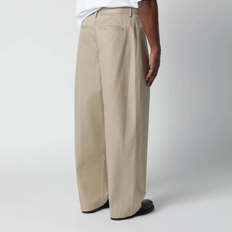 Beige Cotton Trousers sold by Wanan Luxury product image thumbnail 2