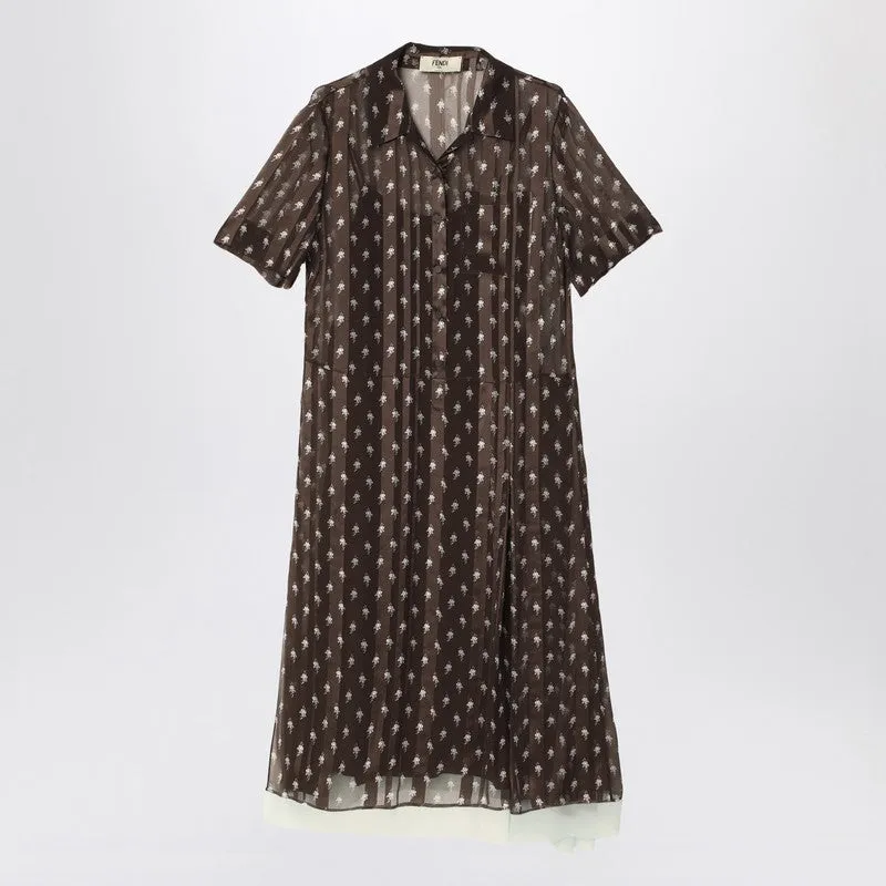 Brown Chiffon Chemisier Dress sold by Wanan Luxury