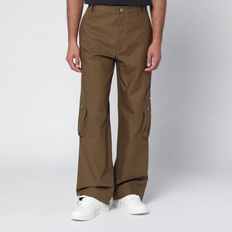 Brown Cargo Trousers With Logo sold by Wanan Luxury