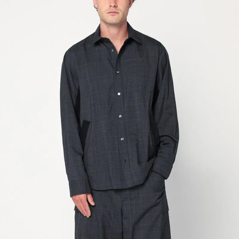 Gray Plaid Wool Shirt Jacket made by Sacai