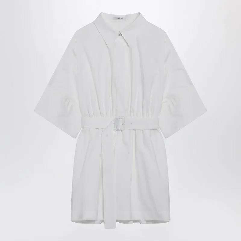 Mini Chemisier Dress In White Poplin sold by Wanan Luxury