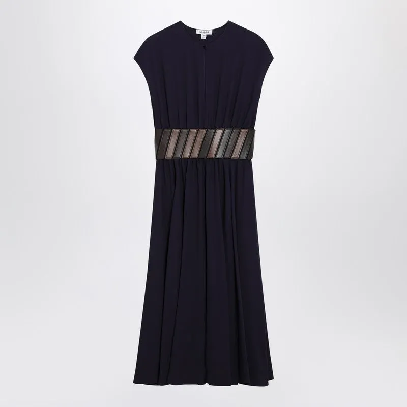 Purple Midi Dress With Belt made by Alaia