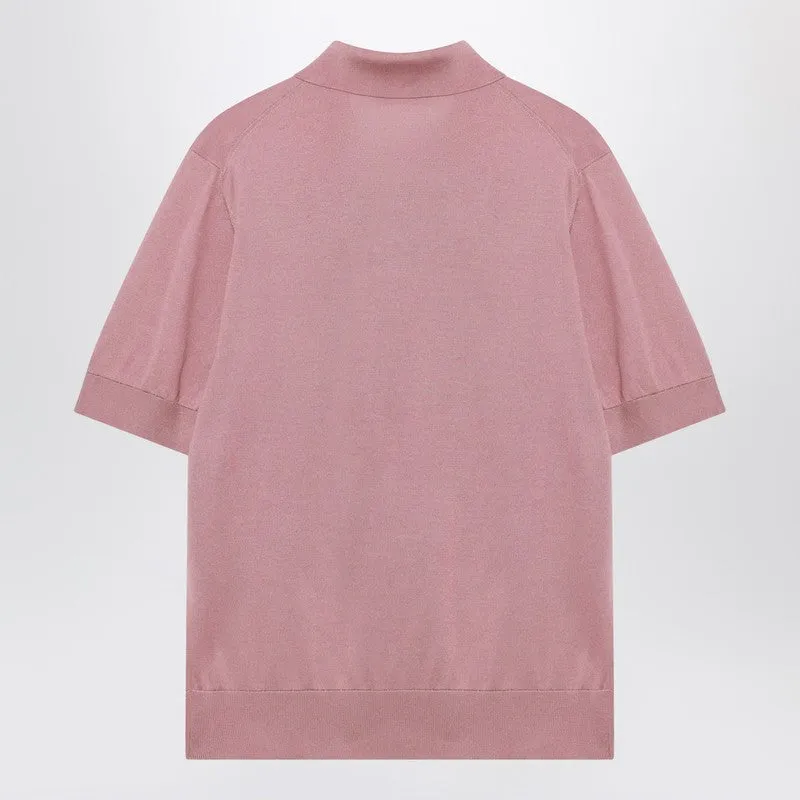 Pink Silk Polo Shirt sold by Wanan Luxury product image thumbnail 2