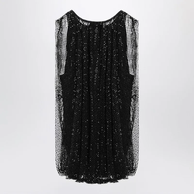 Black Mesh Top With Crystals sold by Wanan Luxury product image thumbnail 2