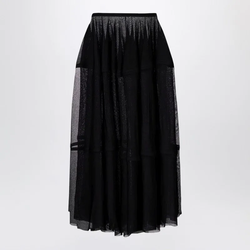 Black Midi Tulle Skirt sold by Wanan Luxury