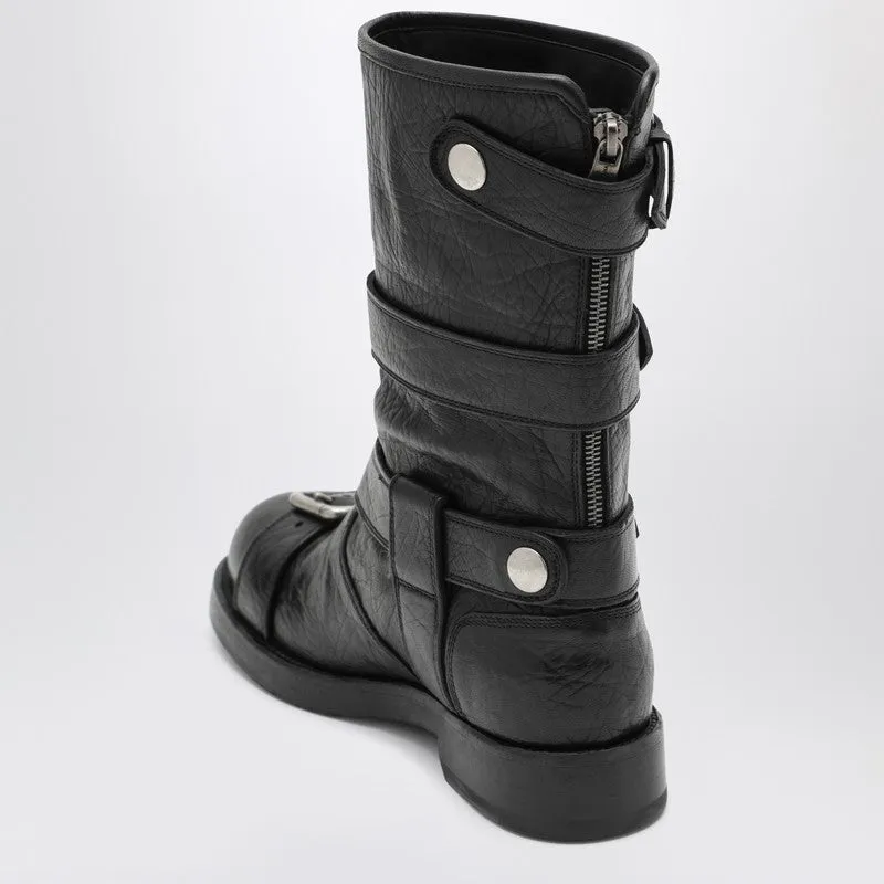 Black Leather Boots With Straps sold by Wanan Luxury product image thumbnail 2