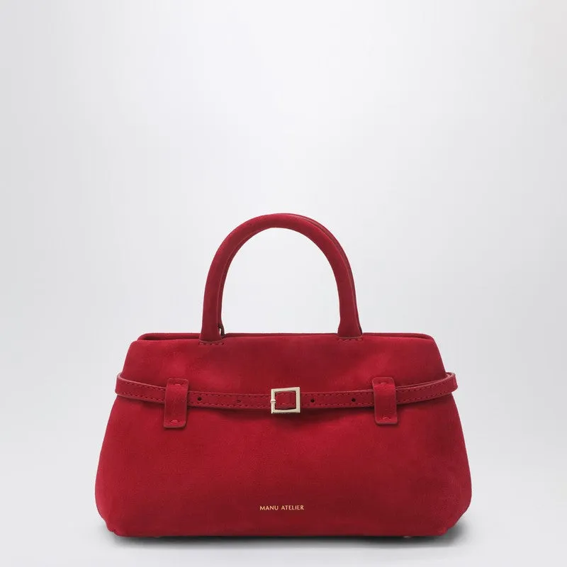 Le Cambon 25 Red Suede Bag made by Manu Atelier