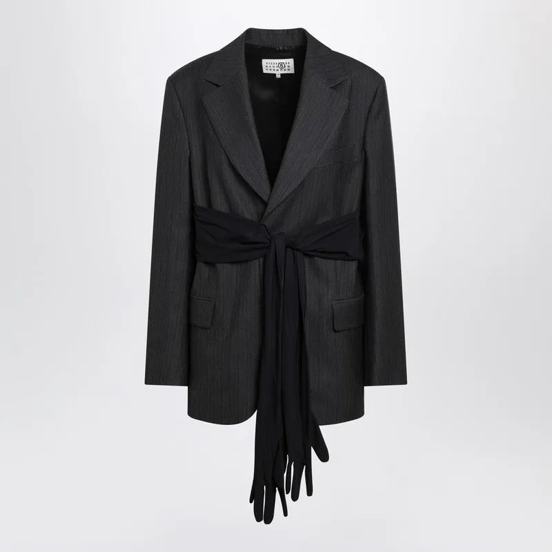 Black Wool-Blend Jacket With Gloves sold by Wanan Luxury