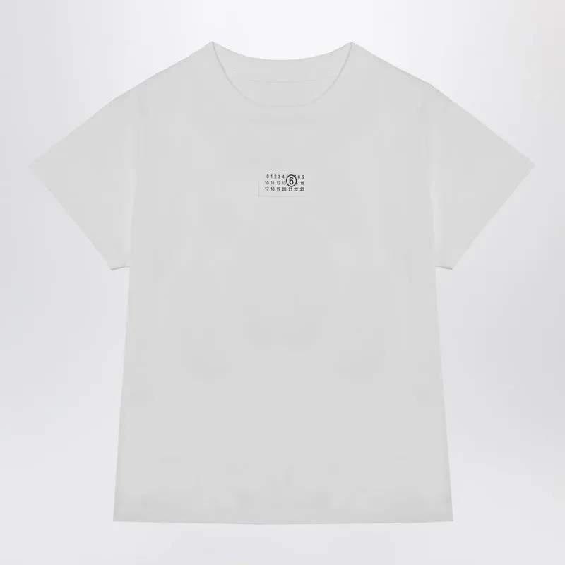 White T-Shirt With Numeric Signature Patch sold by Wanan Luxury