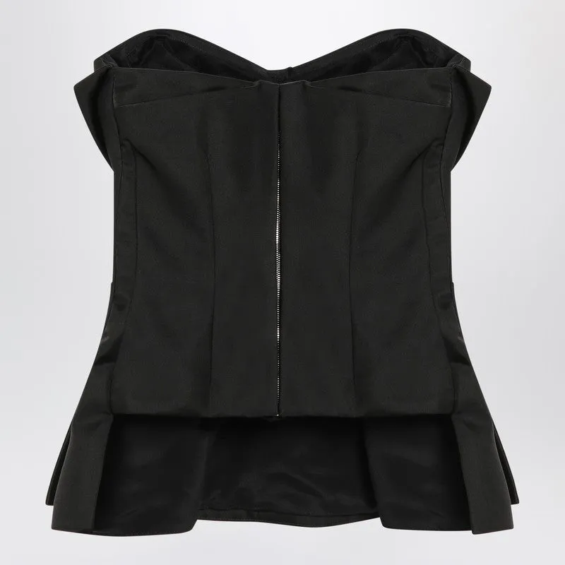Black Corset Top In Silk Blend sold by Wanan Luxury product image thumbnail 2