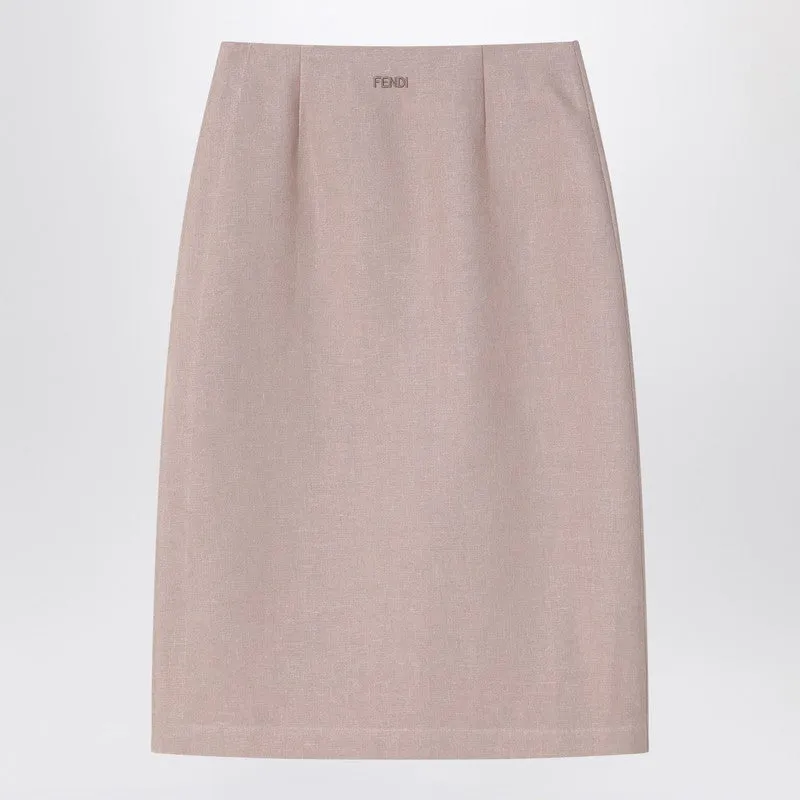 Linen Beige Longuette Skirt sold by Wanan Luxury product image thumbnail 2