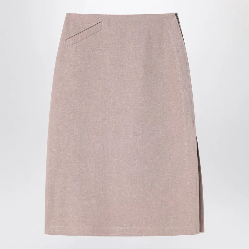 Linen Beige Longuette Skirt sold by Wanan Luxury