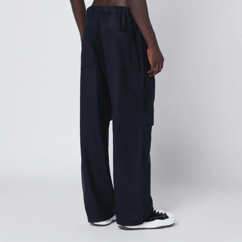 Blue Track Pants In Wool sold by Wanan Luxury product image thumbnail 2
