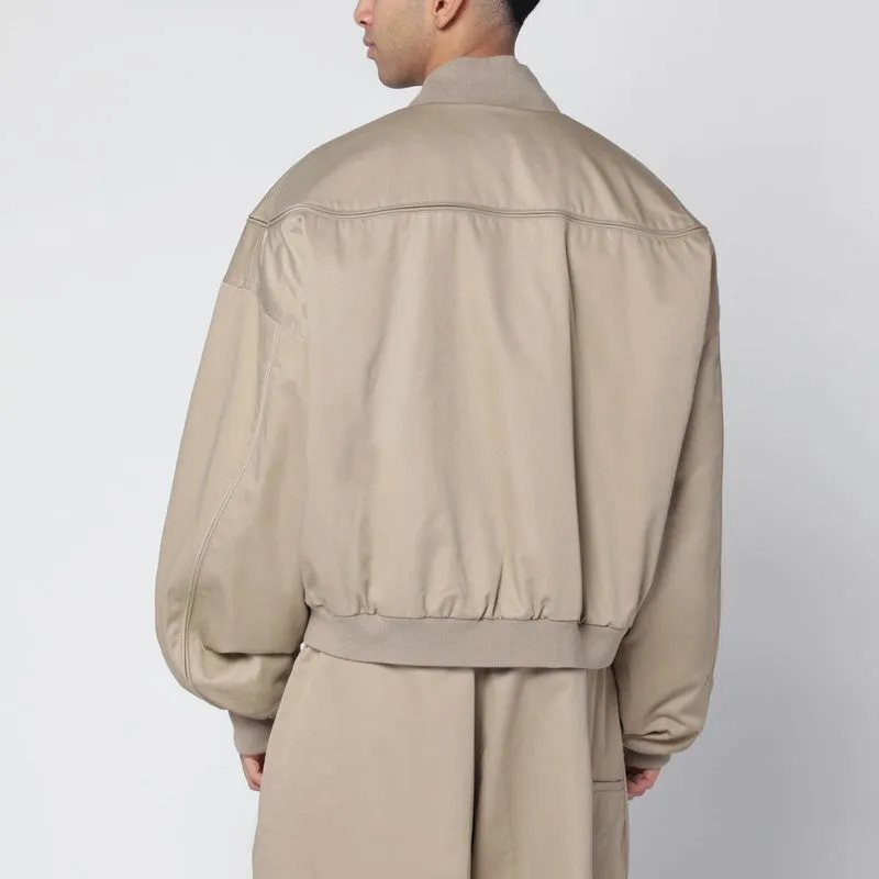 Gas Station Beige Cotton-Blend Bomber Jacket sold by Wanan Luxury product image thumbnail 2