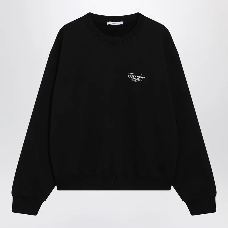 Black Brushed Cotton Sweatshirt With Logo sold by Wanan Luxury