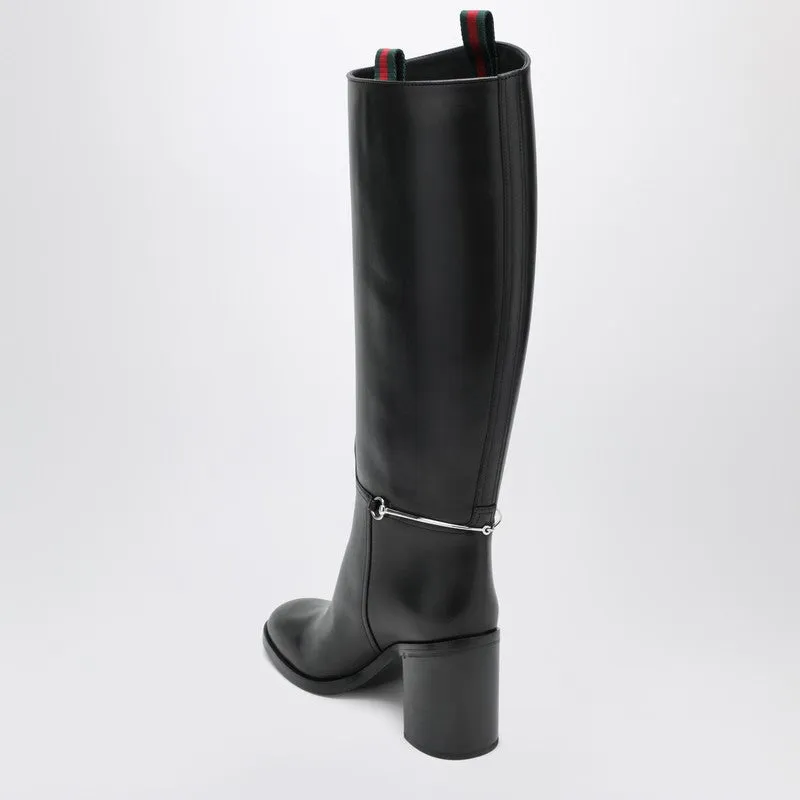 Tall Black Boot With Slim Horsebit sold by Wanan Luxury product image thumbnail 2
