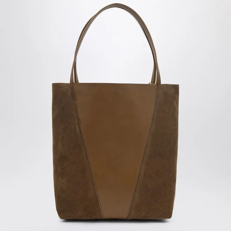 Chloé Spin Tote Bag In Leather And Suede Khaki sold by Wanan Luxury product image thumbnail 2