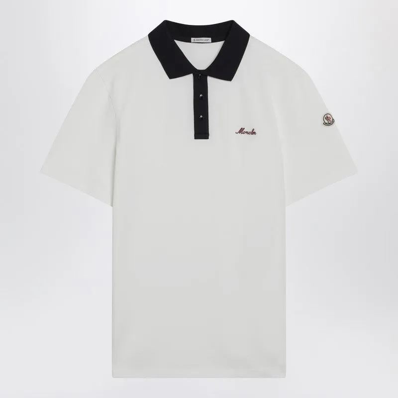 White Cotton Piqué Polo Shirt With Embroidered Logo sold by Wanan Luxury