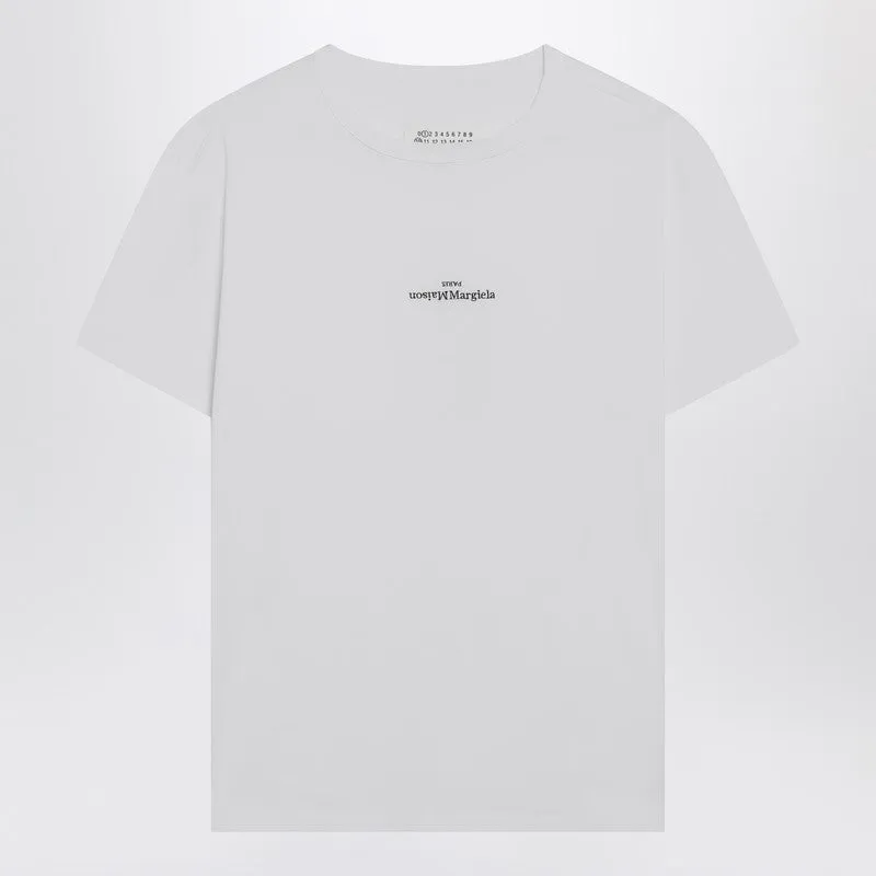 White T-Shirt With Distorted Logo made by Maison Margiela