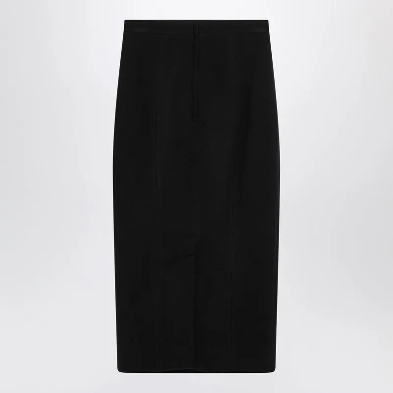 Black Wool Cloth Pencil Skirt sold by Wanan Luxury product image thumbnail 2