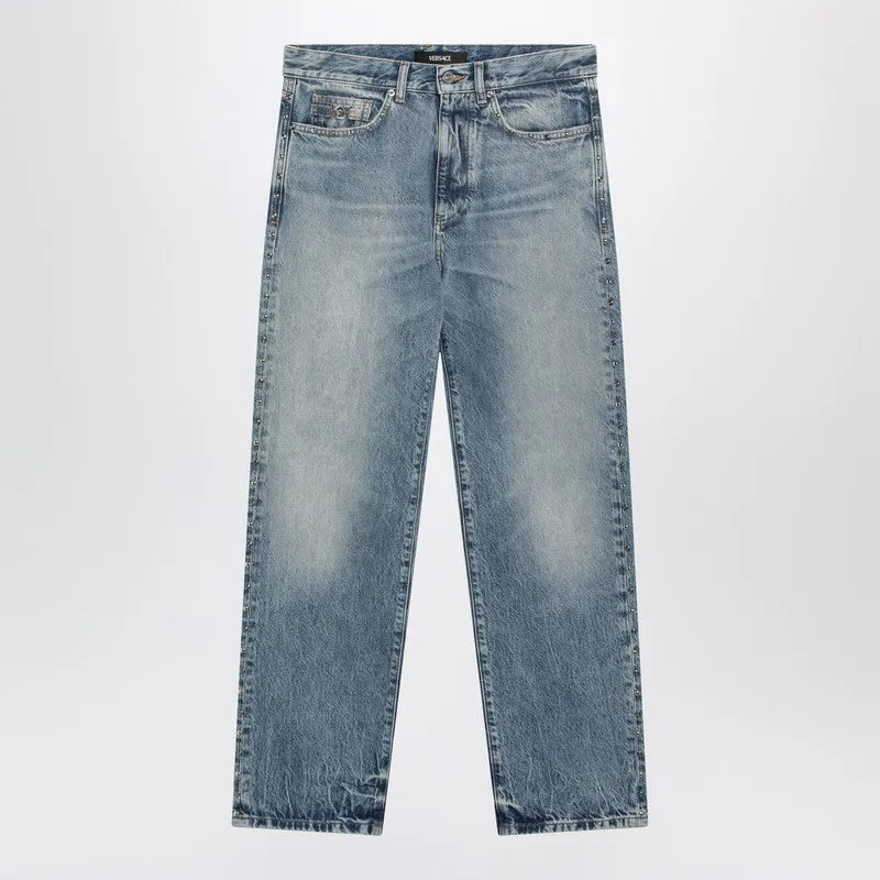 Blue Washed-Effect Jeans With Small Studs sold by Wanan Luxury product image thumbnail 2