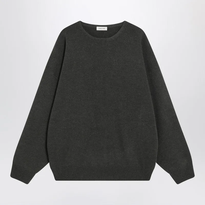 Faded Black Crewneck Sweater In Wool sold by Wanan Luxury