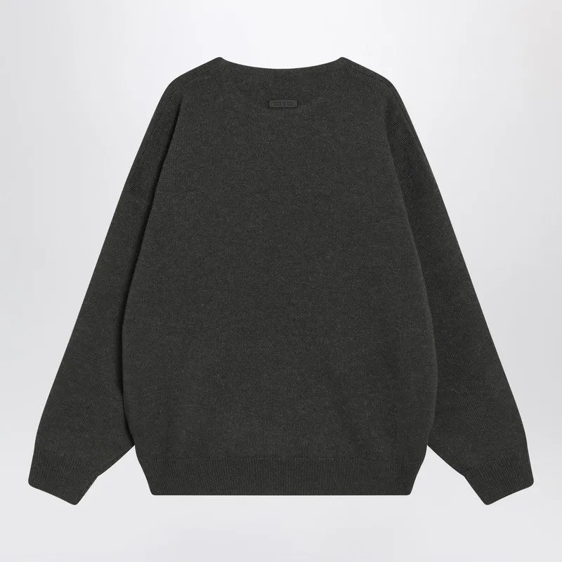 Faded Black Crewneck Sweater In Wool sold by Wanan Luxury product image thumbnail 2