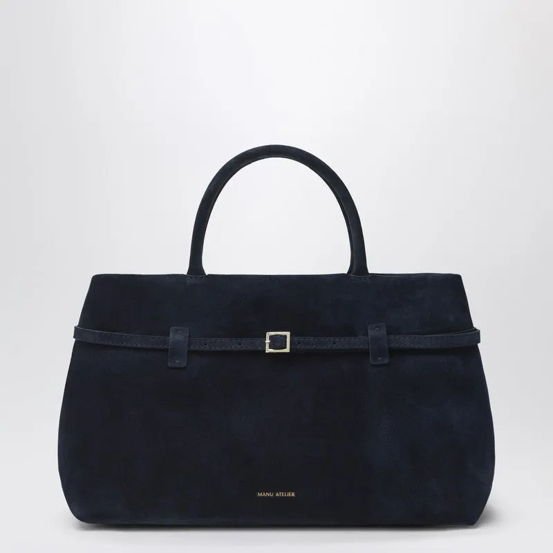 Le Cambon 35 Dark Blue Suede Bag sold by Wanan Luxury