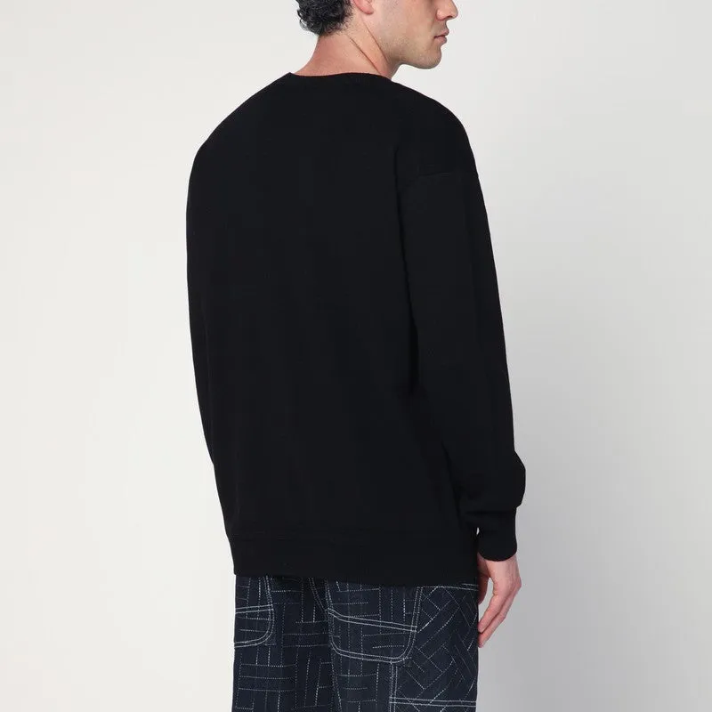Black Wool Crew Neck Sweater sold by Wanan Luxury product image thumbnail 2