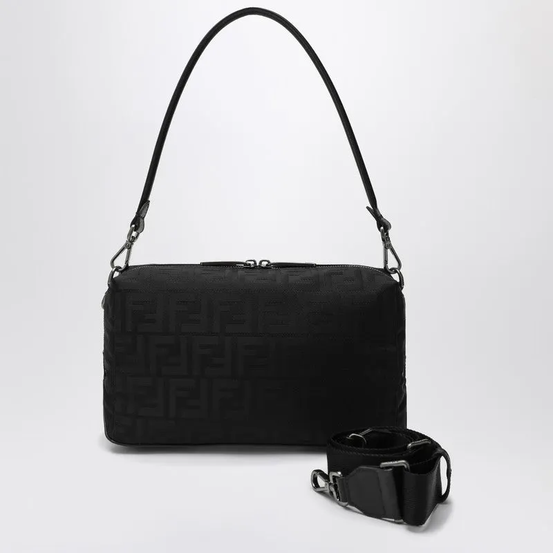 Black Leather And Nylon Lui Medium Bag sold by Wanan Luxury
