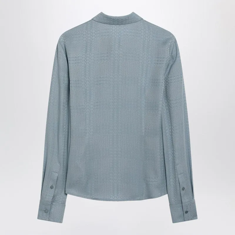 Light Blue Gg Jacquard Silk Shirt sold by Wanan Luxury product image thumbnail 2