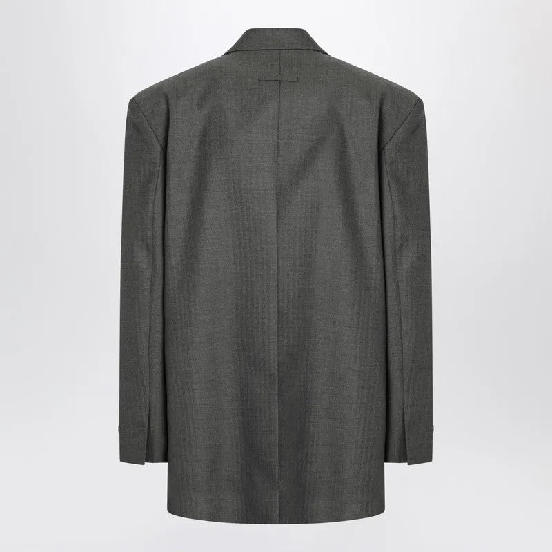 Grey Single-Breasted Wool Blazer sold by Wanan Luxury product image thumbnail 2