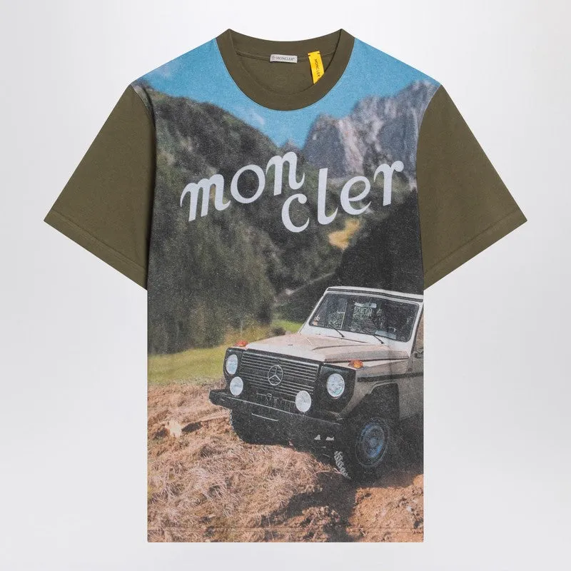 Green Printed Cotton T-Shirt sold by Wanan Luxury