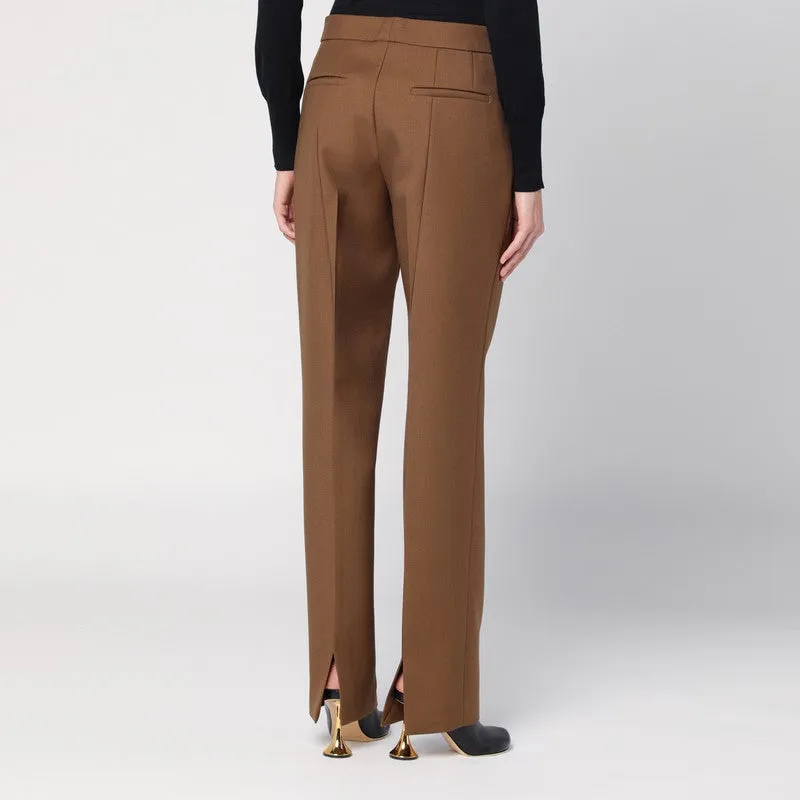 Brown Wool Trousers sold by Wanan Luxury product image thumbnail 2