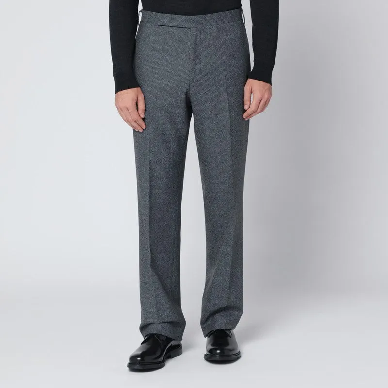 Grey Wool Trousers sold by Wanan Luxury