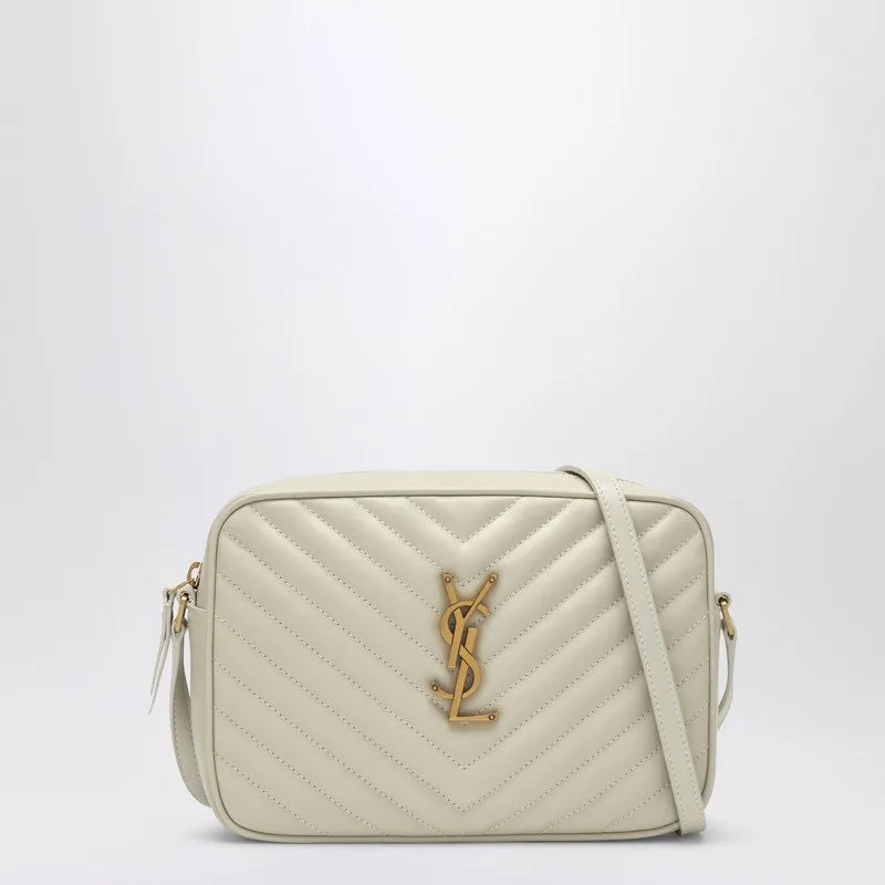 Lou Cream Quilted Leather Camera Bag made by Yves Saint Laurent