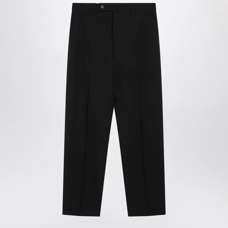 Black Wool Trousers sold by Wanan Luxury