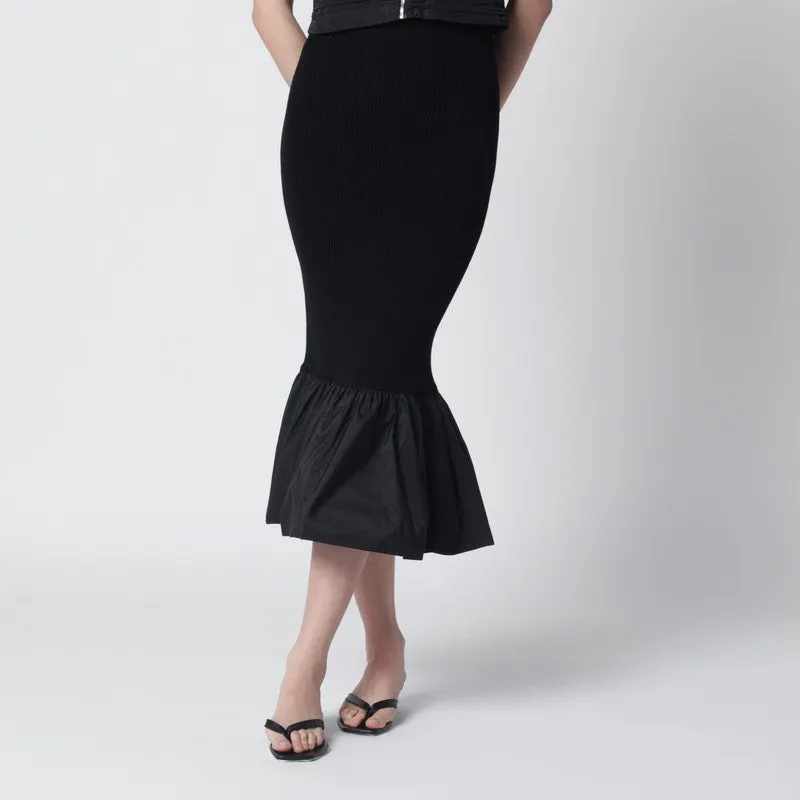 Black Skirt With Faille Ruffle Hem made by Patou
