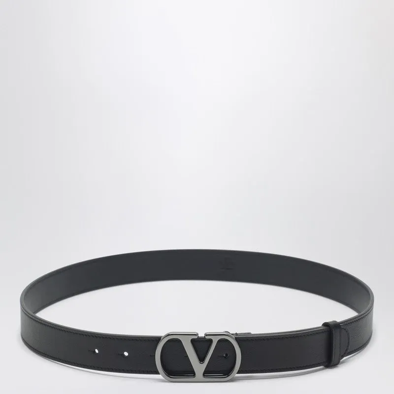 Black V Logo Signature Belt sold by Wanan Luxury