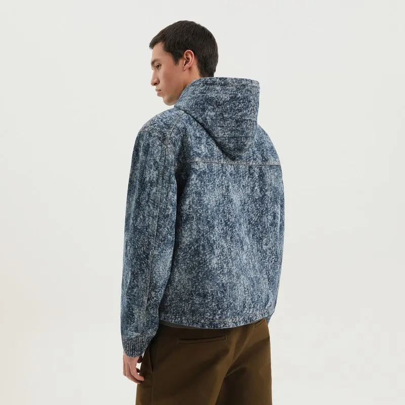 Denim Marbled Zip Hoodie sold by Wanan Luxury product image thumbnail 2