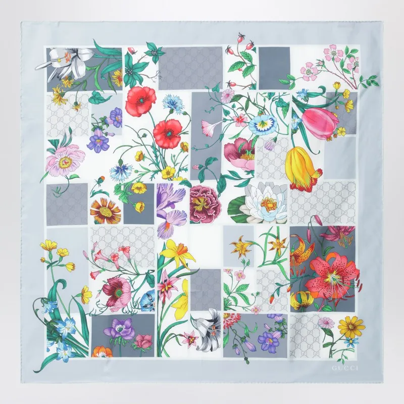 Silk Twill Scarf With Flora Print sold by Wanan Luxury product image thumbnail 2