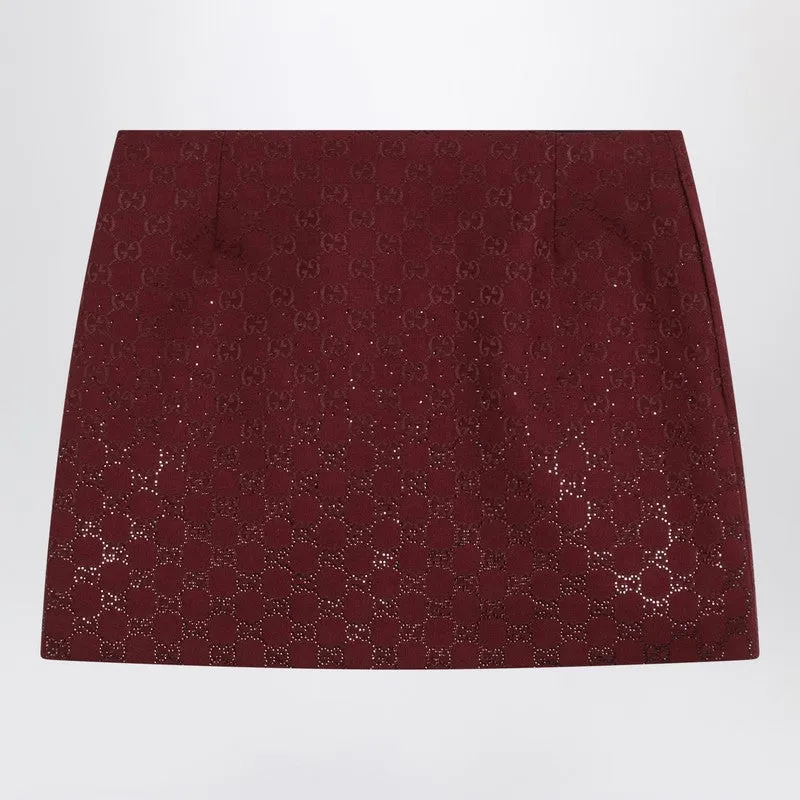 Rosso Ancora Gg-Fabric Mini Skirt With Crystals sold by Wanan Luxury product image thumbnail 2