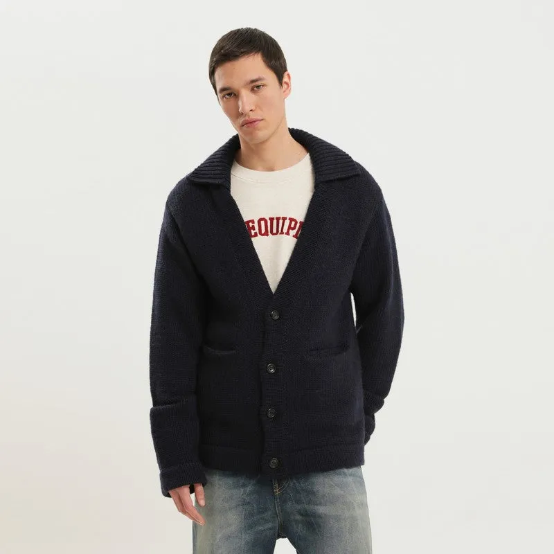 Blue Wool Cardigan made by 1989 Studio